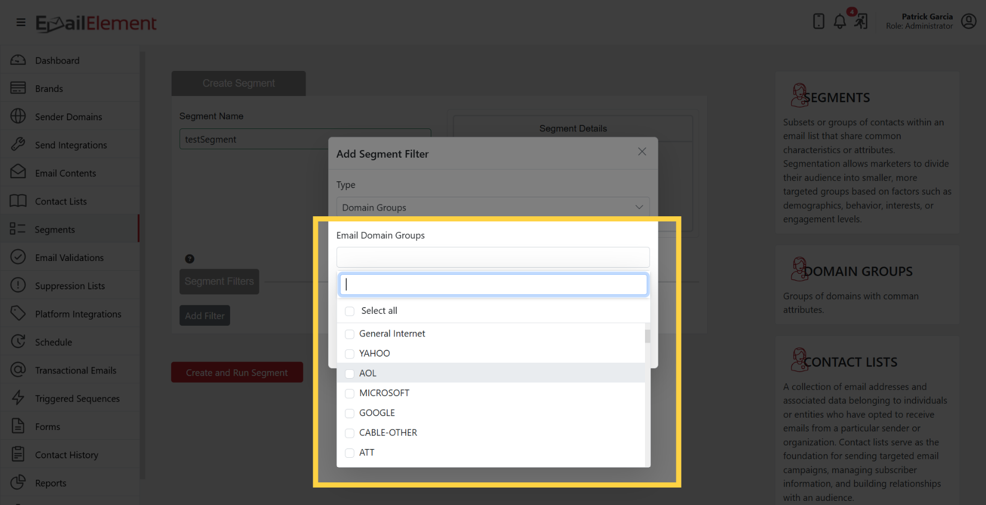 Choose Specific Domain Group