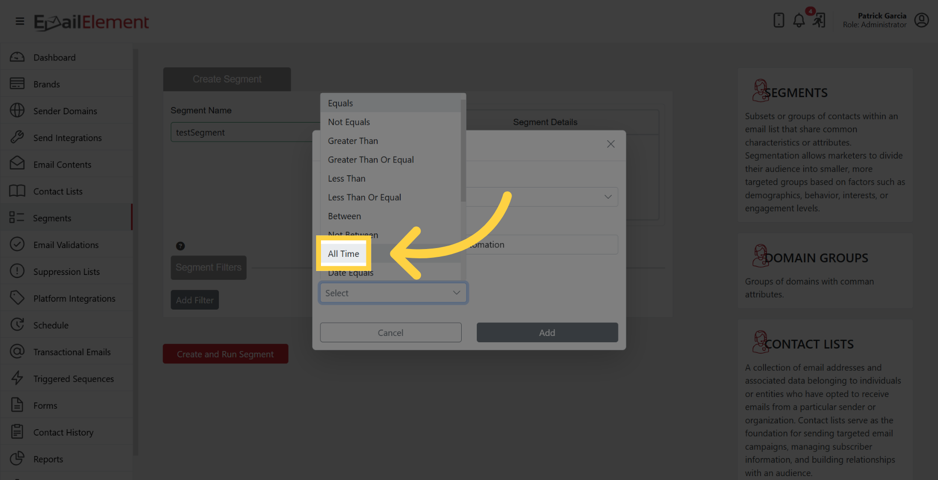 Select Time Range