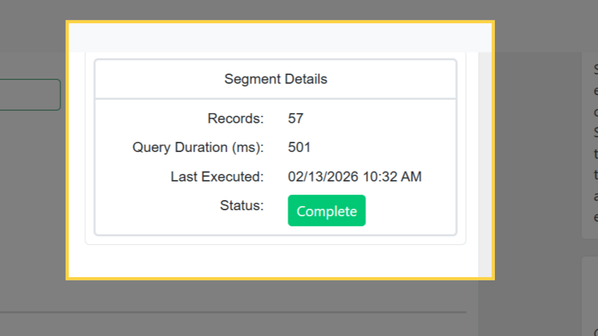 Completed Segment Run