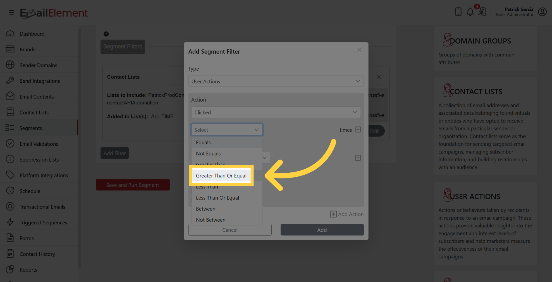 Select Comparison Operator