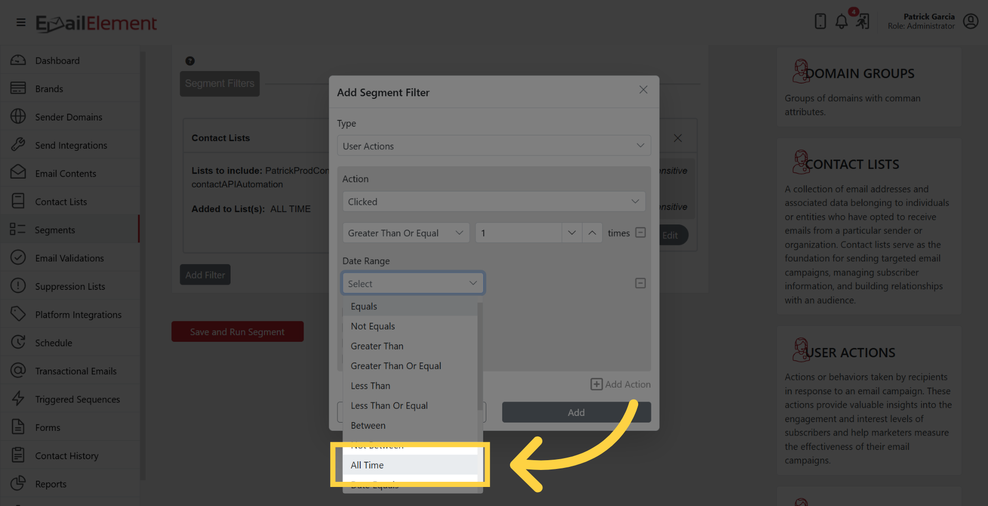 Select Time Range