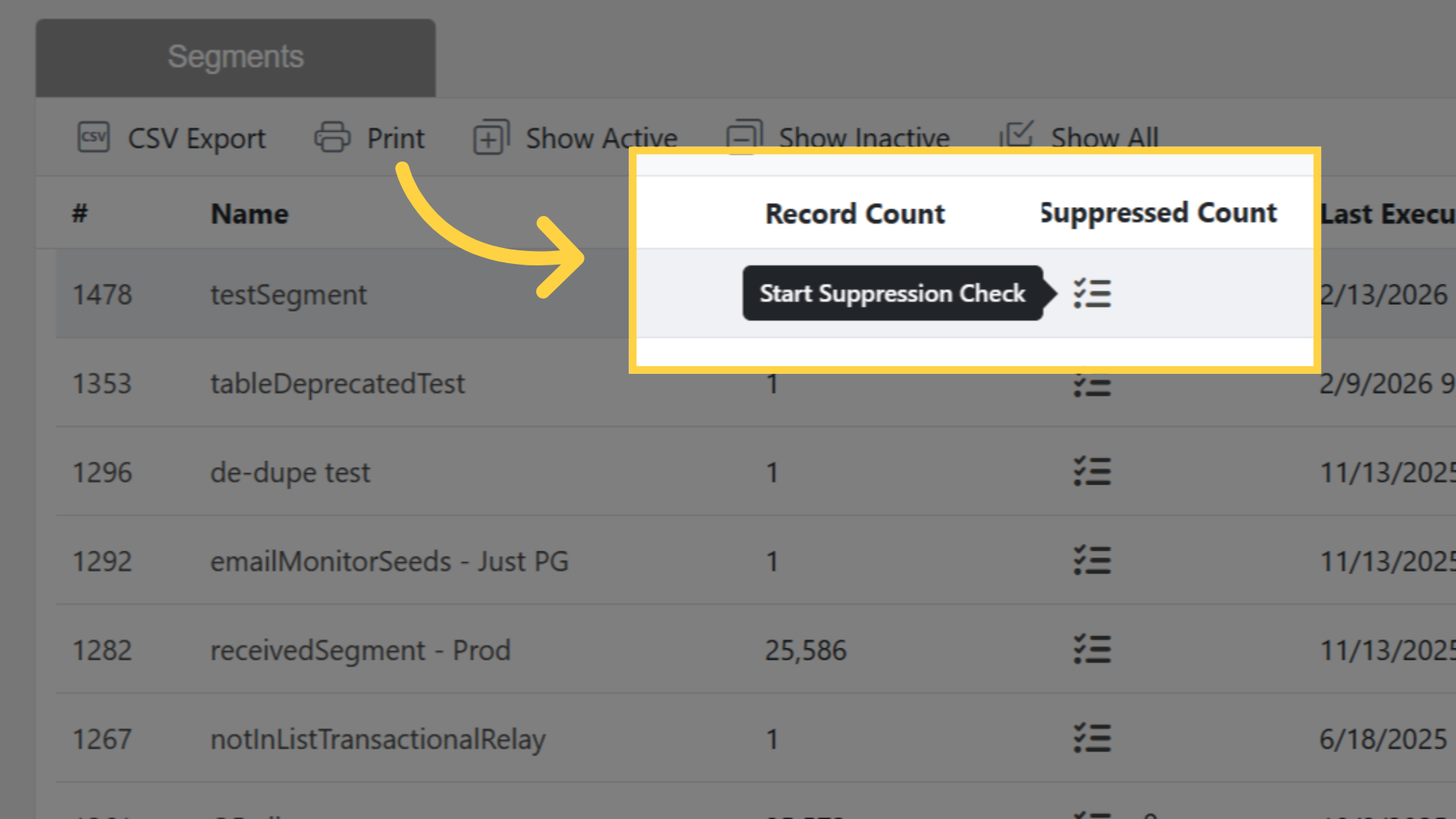 Suppression Count