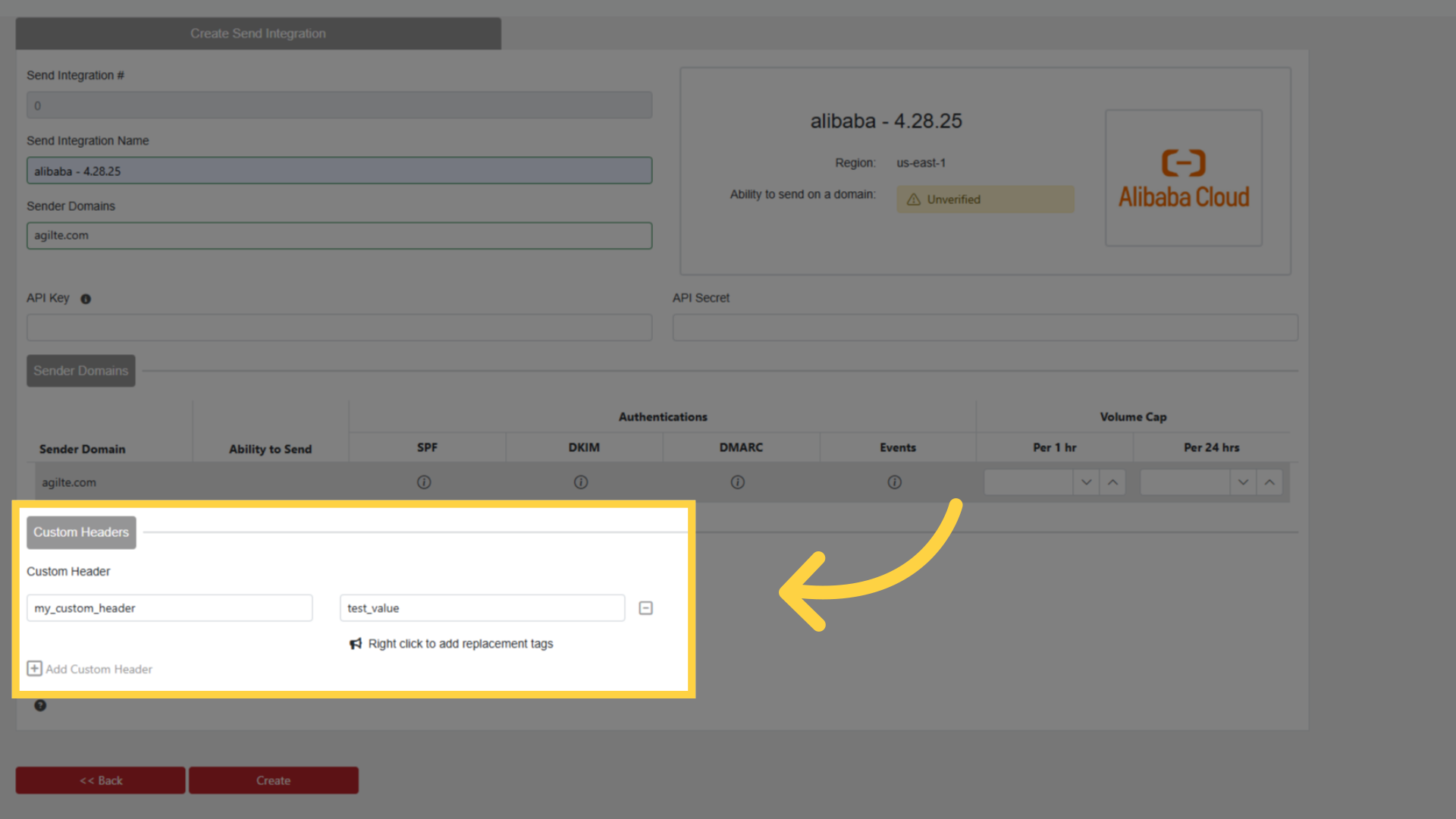 Custom Headers Option