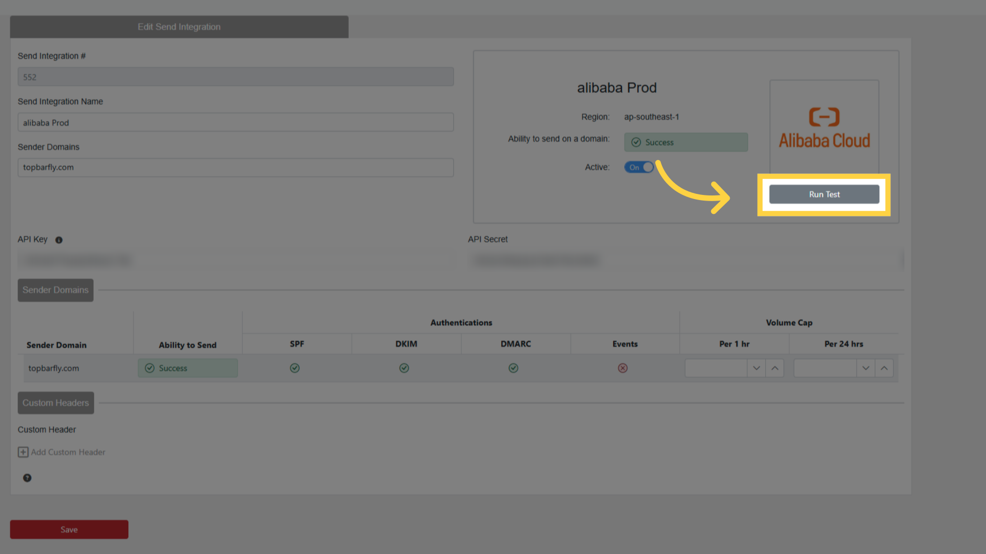 Click 'Run Test'