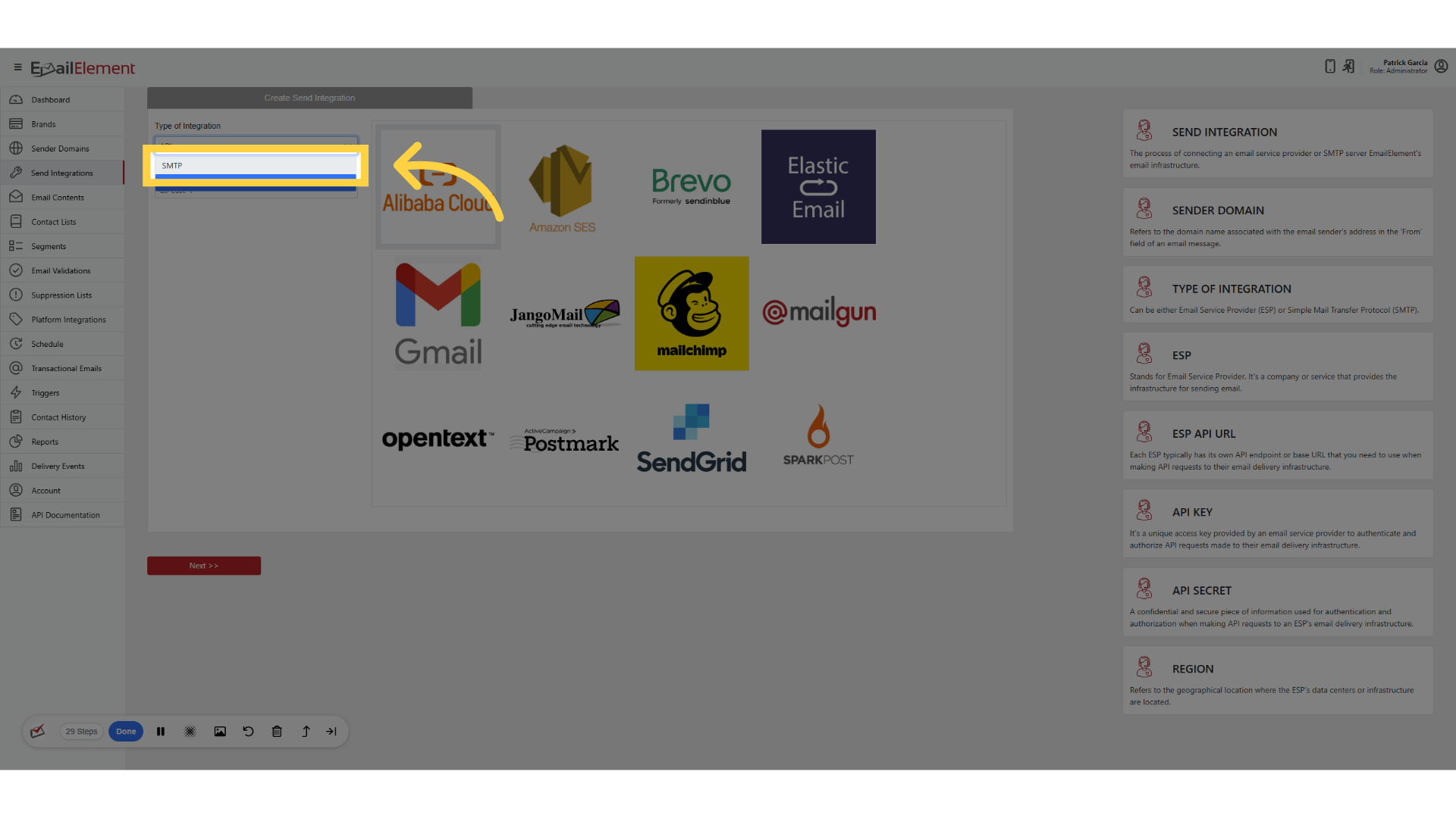 Create SMTP