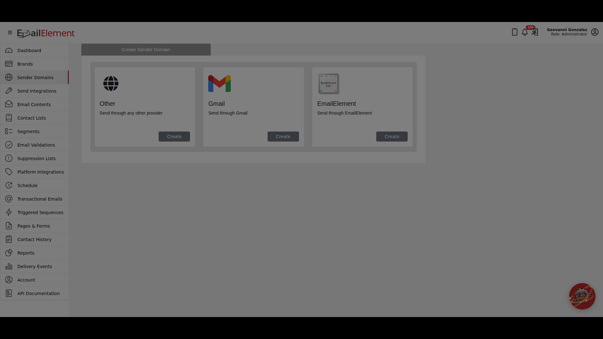 Choose how the domain sends