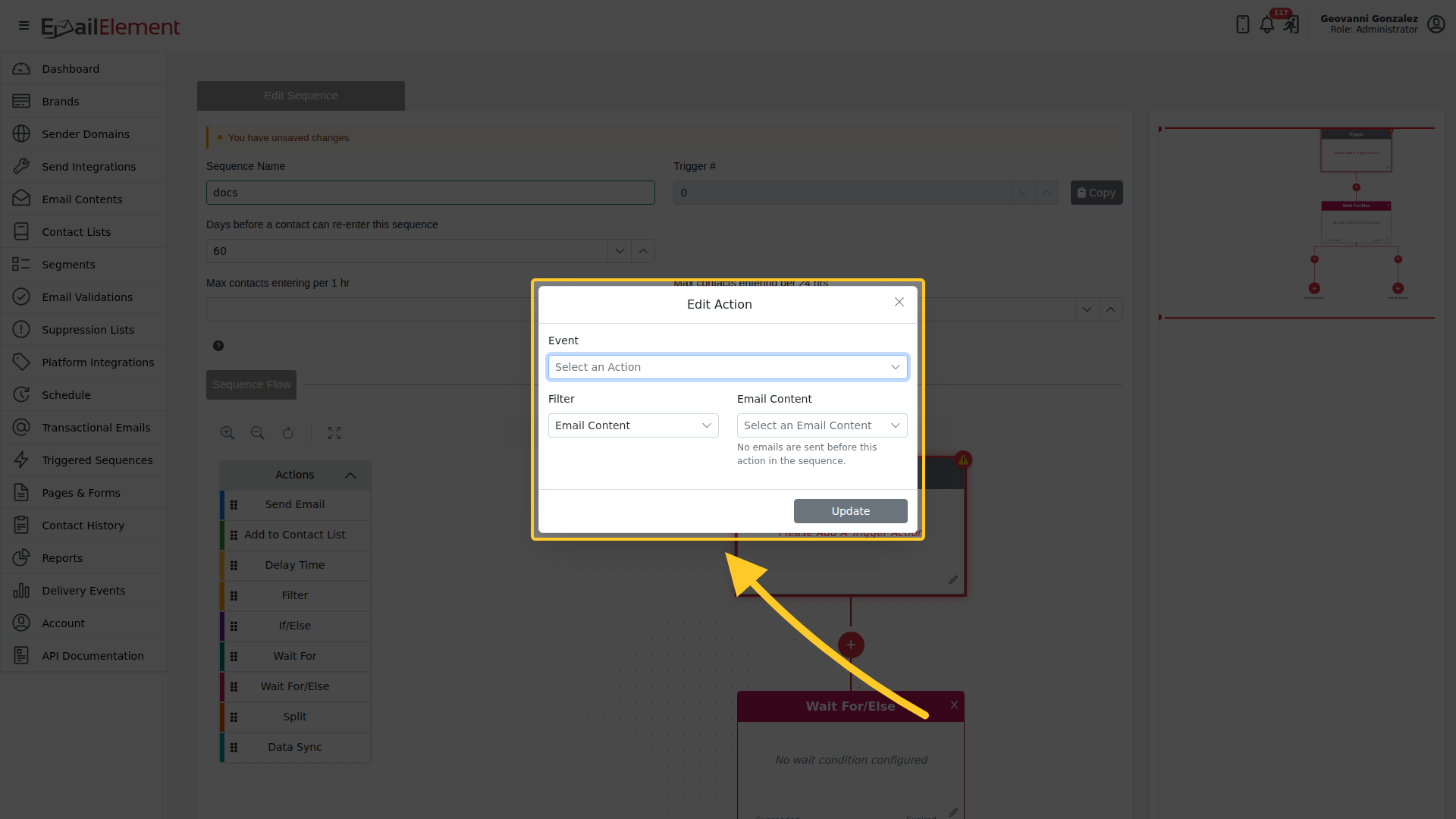 Wait For/Else settings