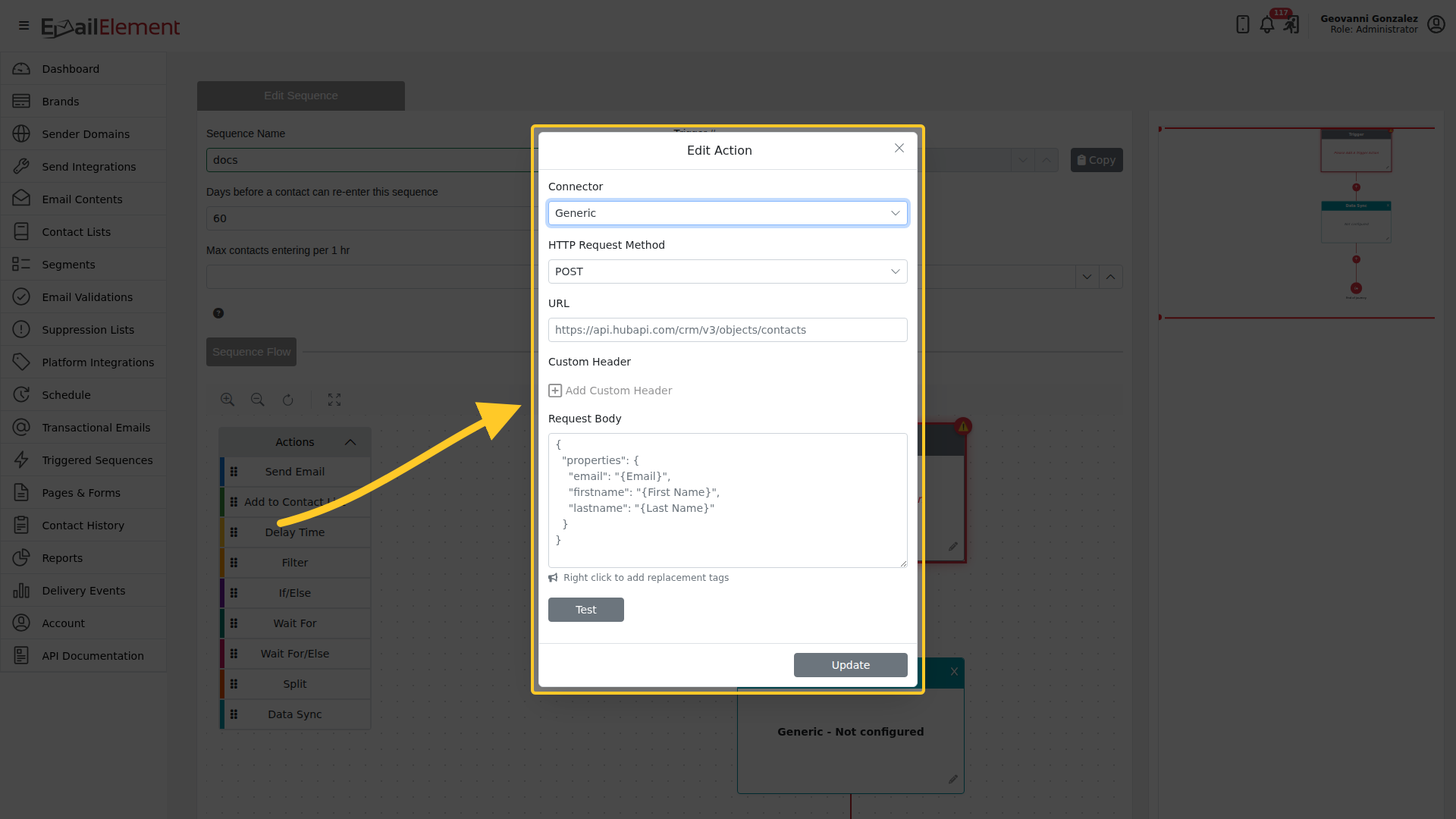 Data Sync settings