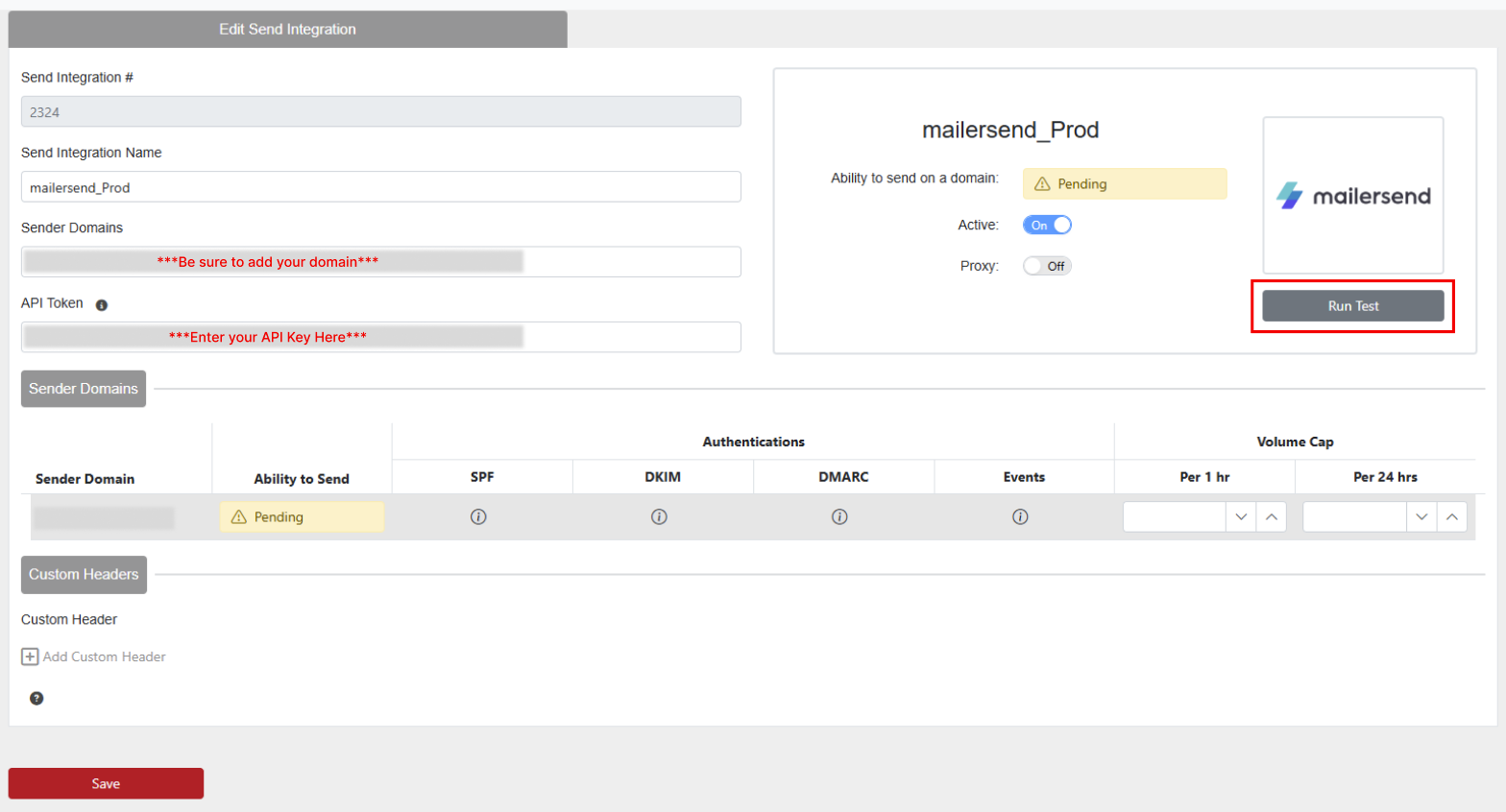 Set Up Mailersend in EmailElement