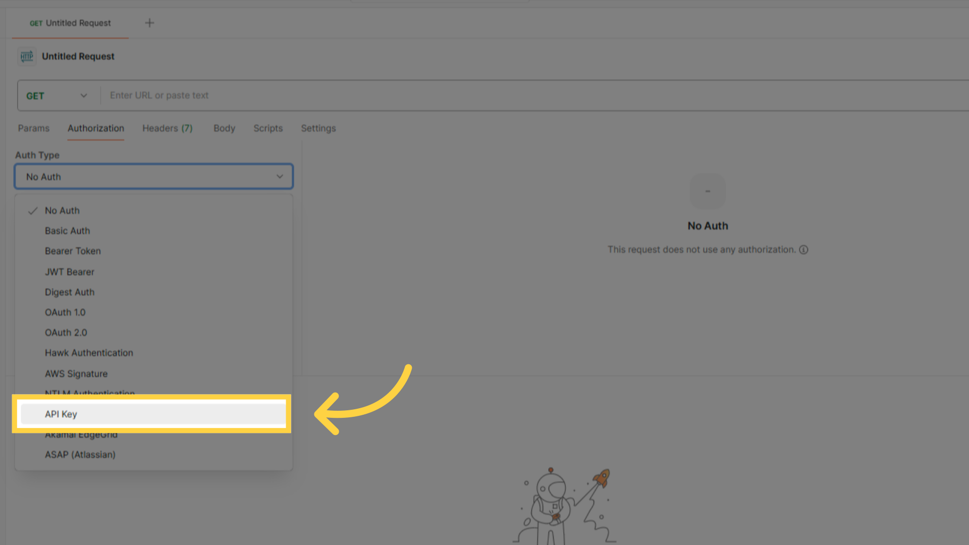 Select 'API Key'