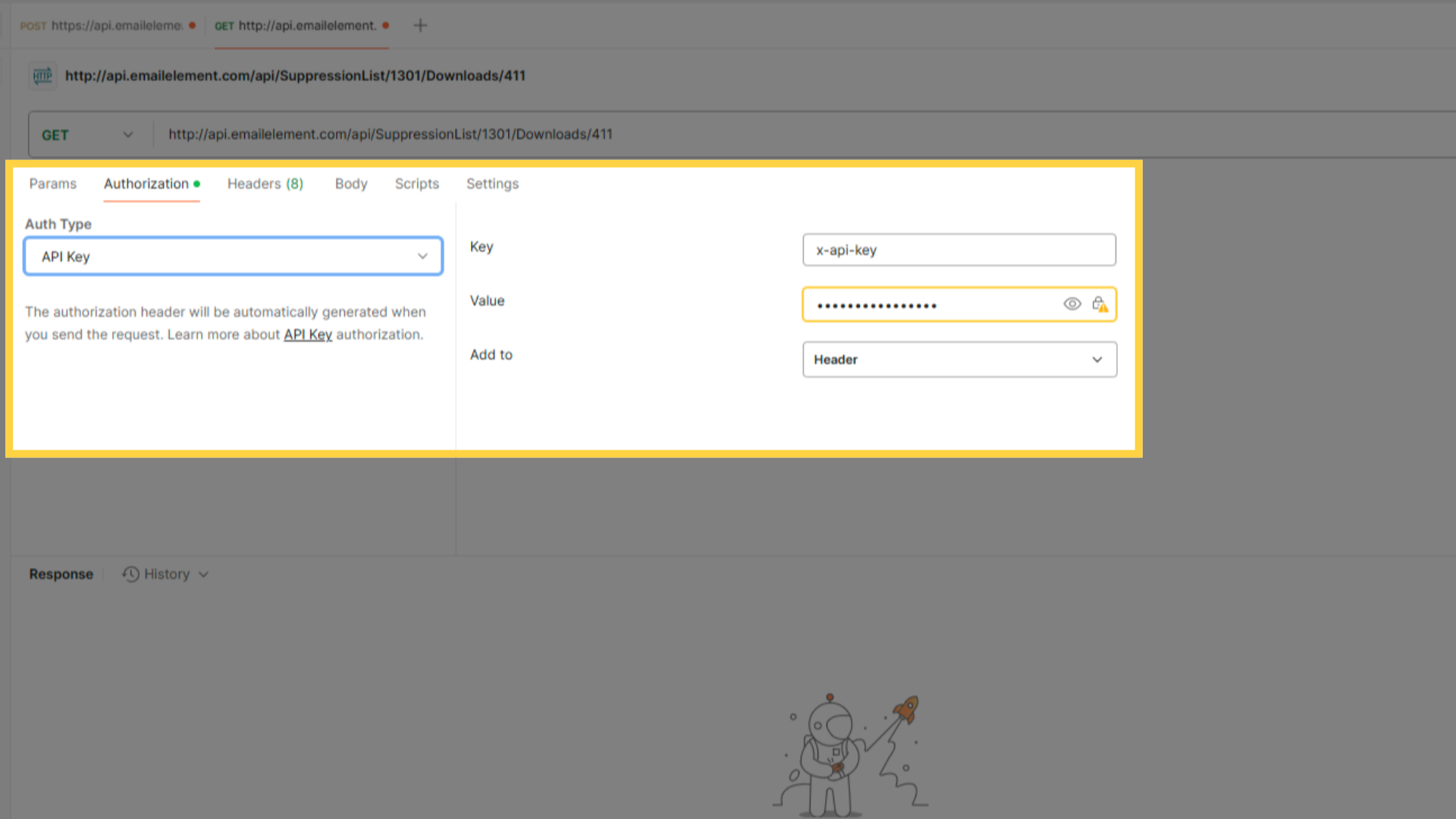 Add Authorization to 'GET Download' Request