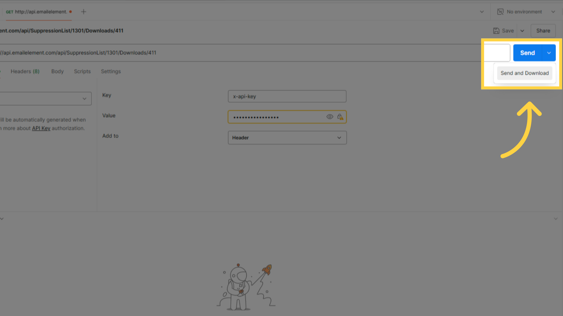 Click 'Send and Download'