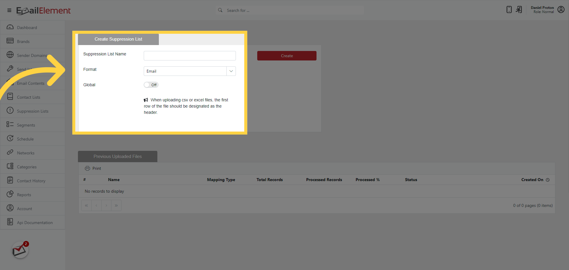 Select Suppression Format
