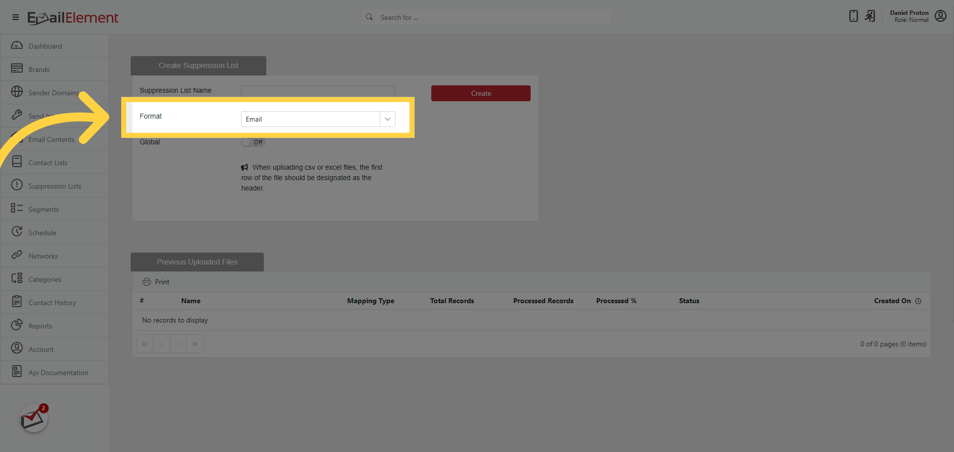 Select Email Format