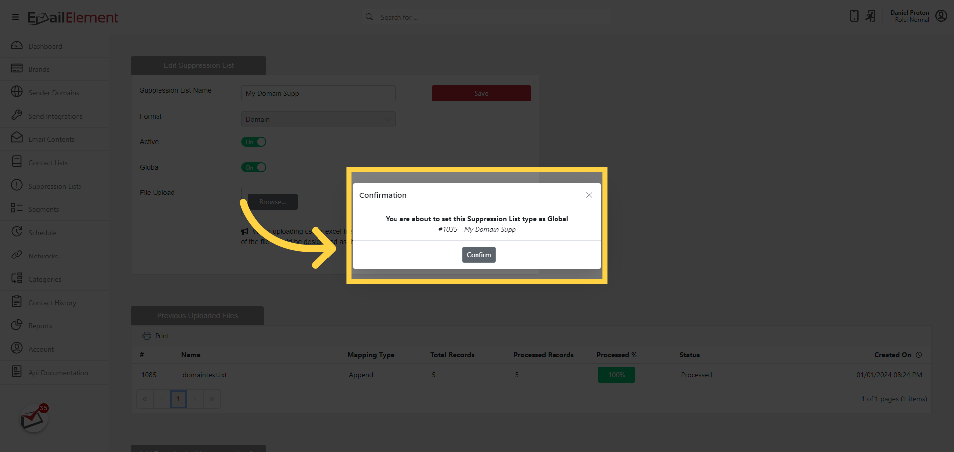 Confirm Popup