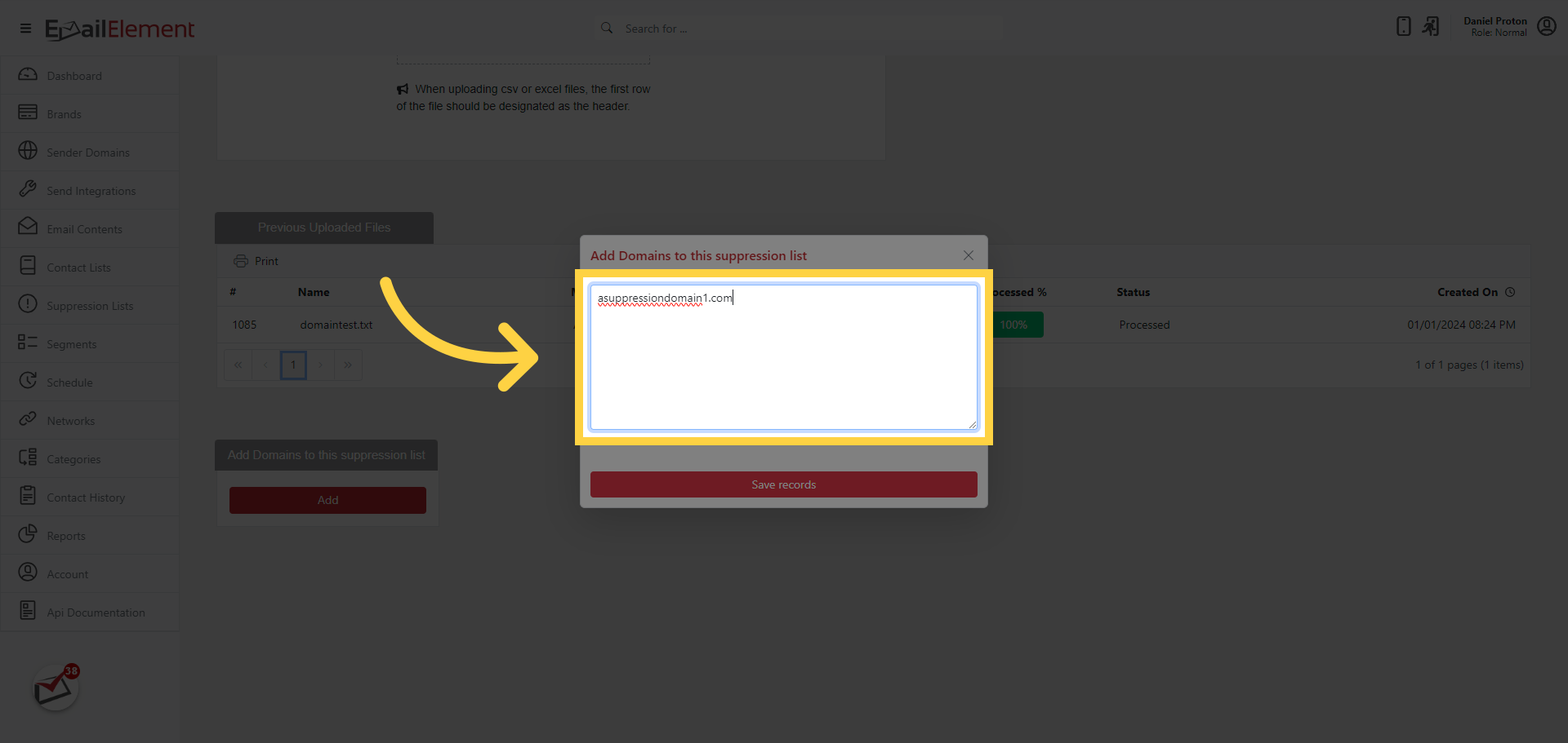 Add an entry