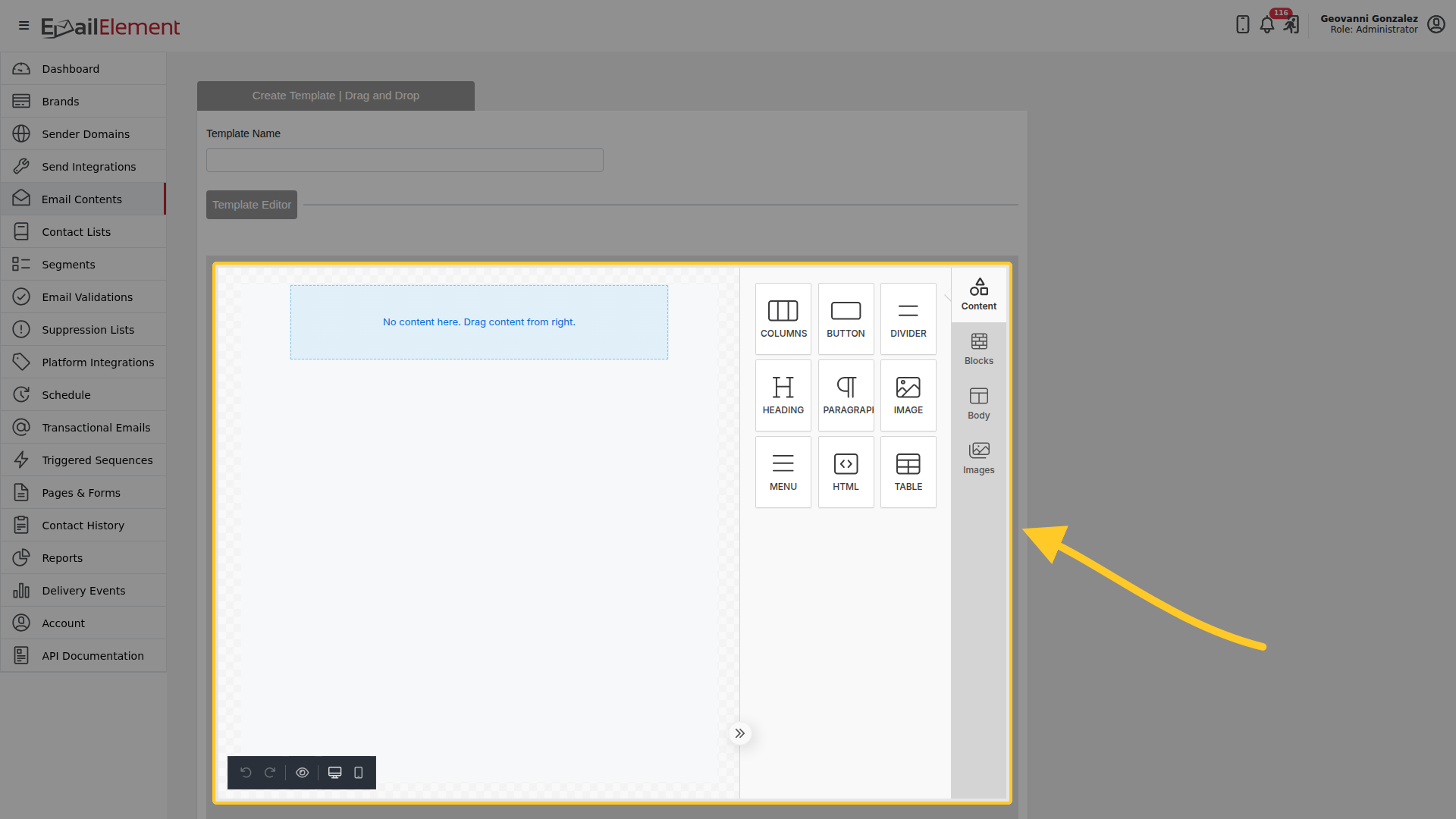 Template Editor 03 Drag and Drop