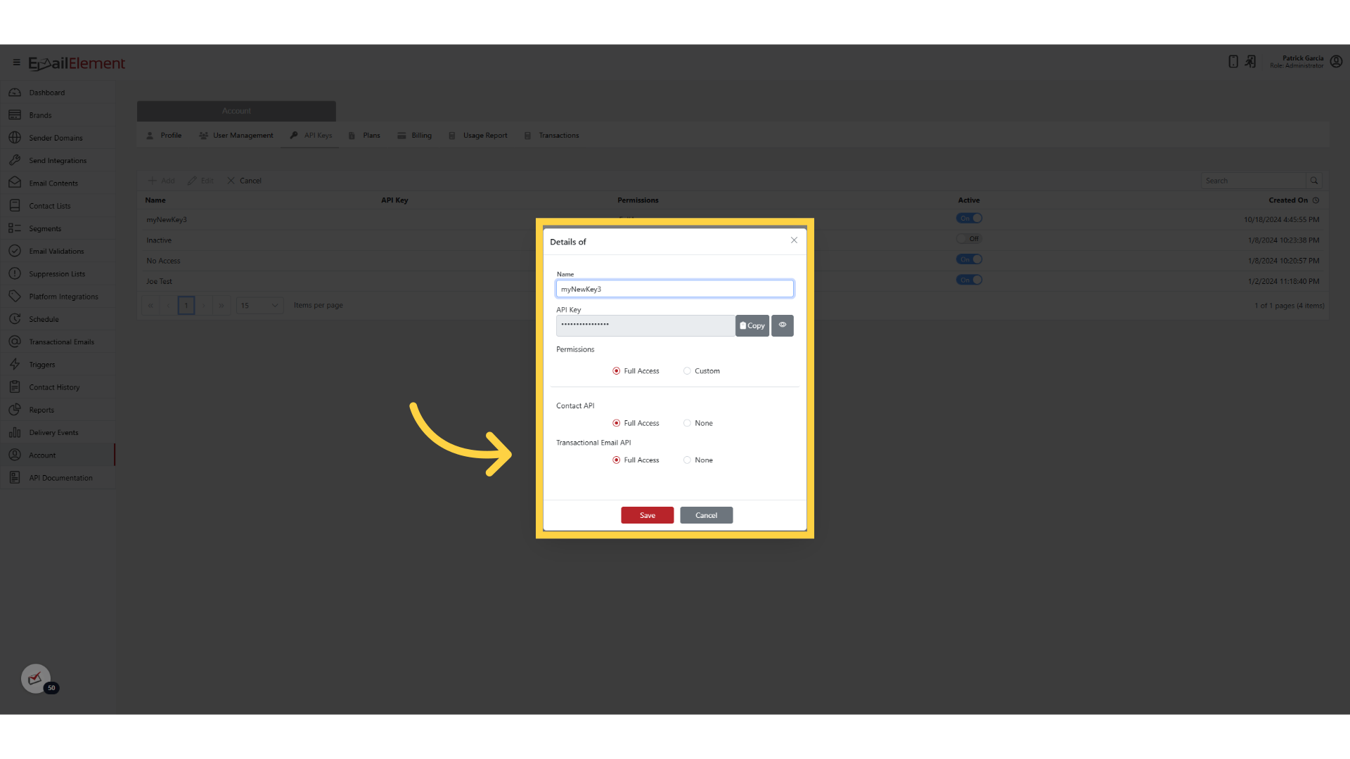 Enable Transactional Email API Permission