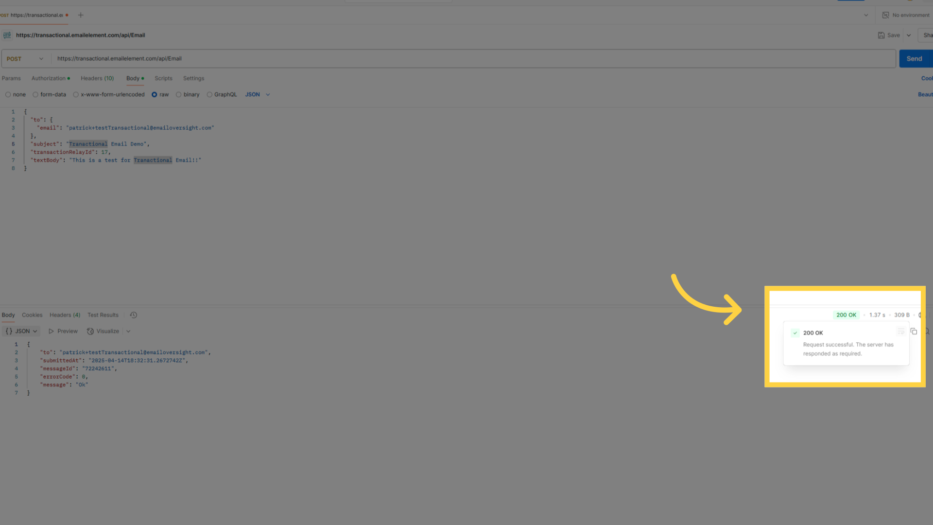 Verify Successful API Call
