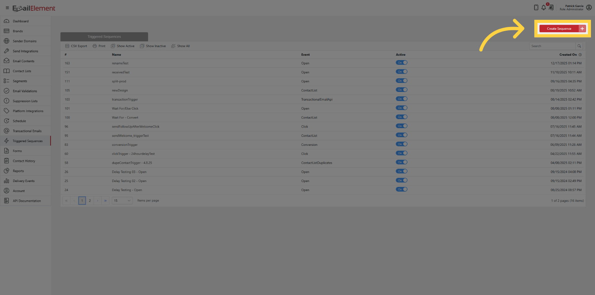 Click 'Create Sequence'