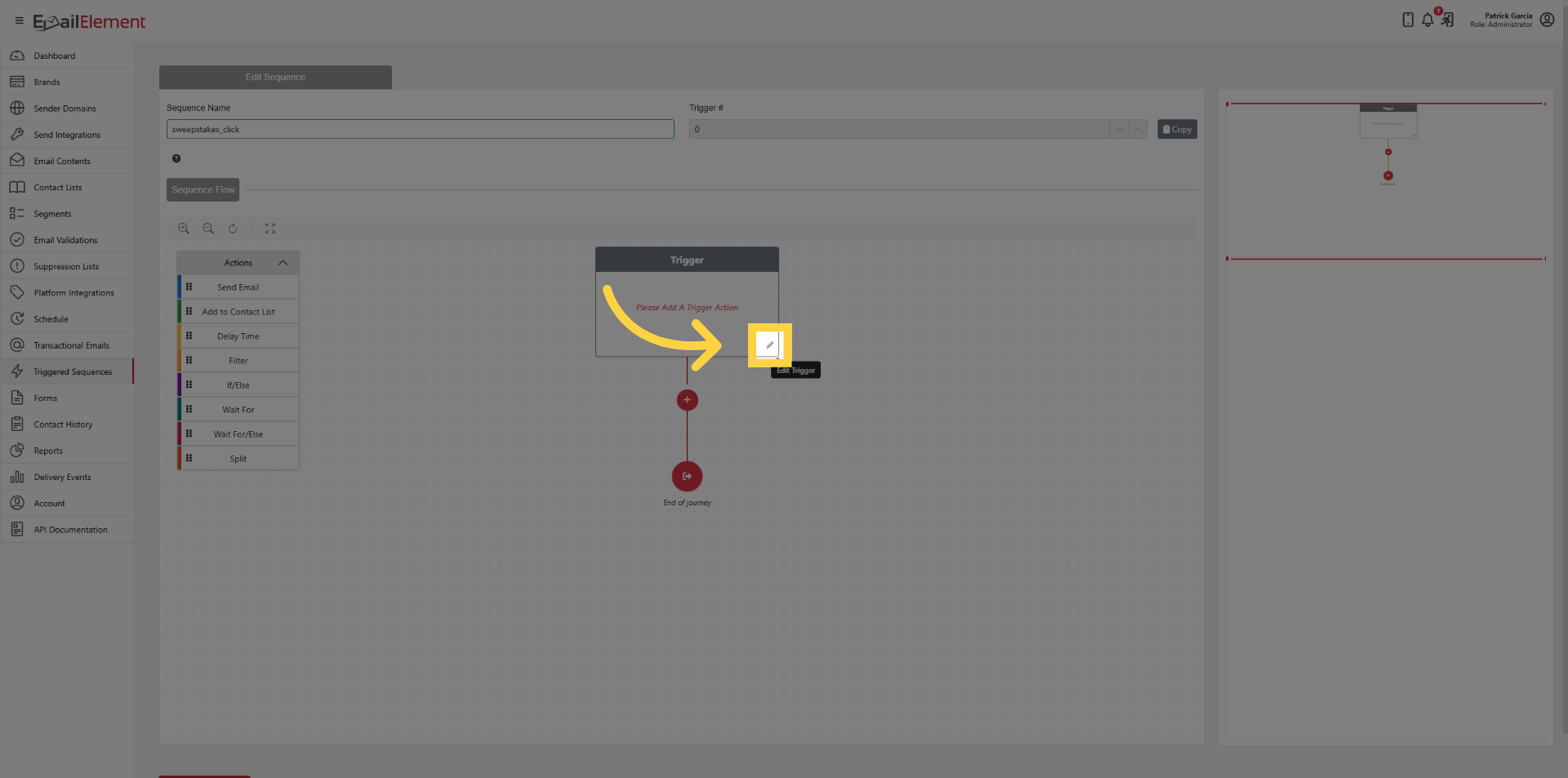 Edit Trigger Action