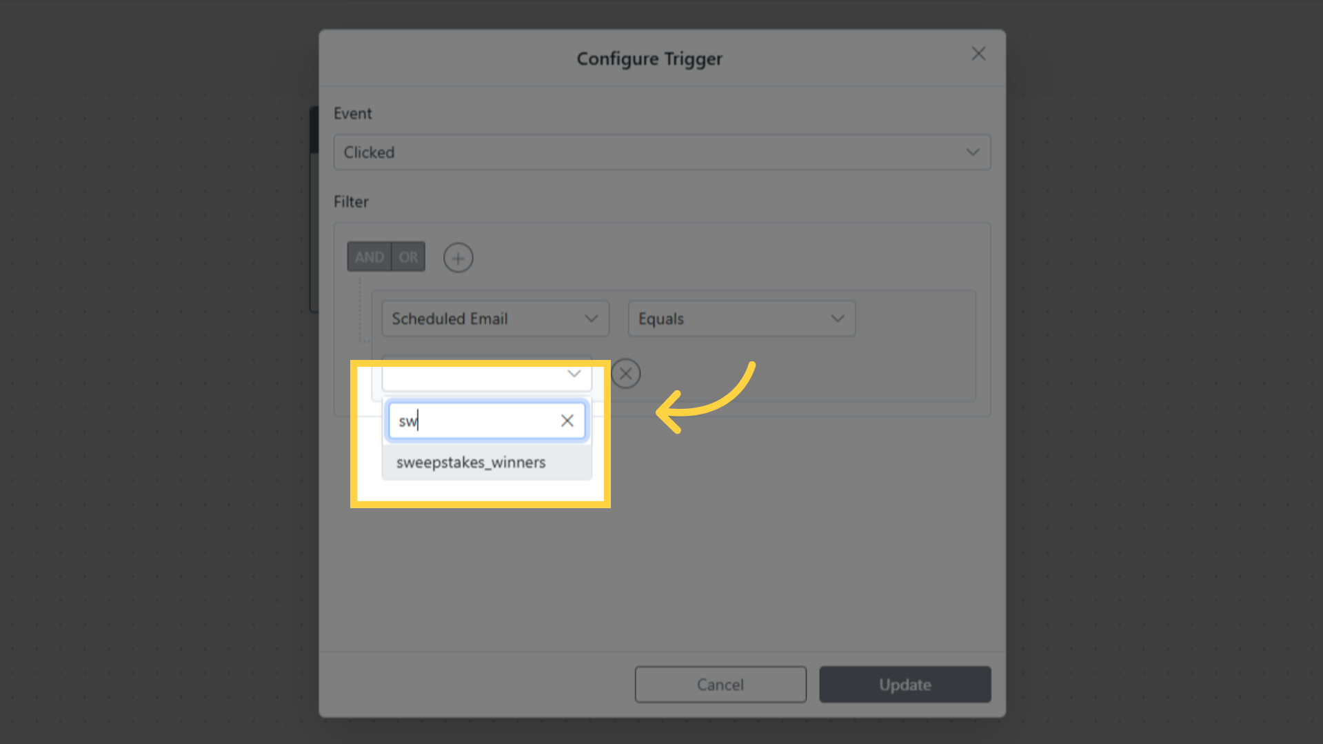 Choose a Scheduled Email