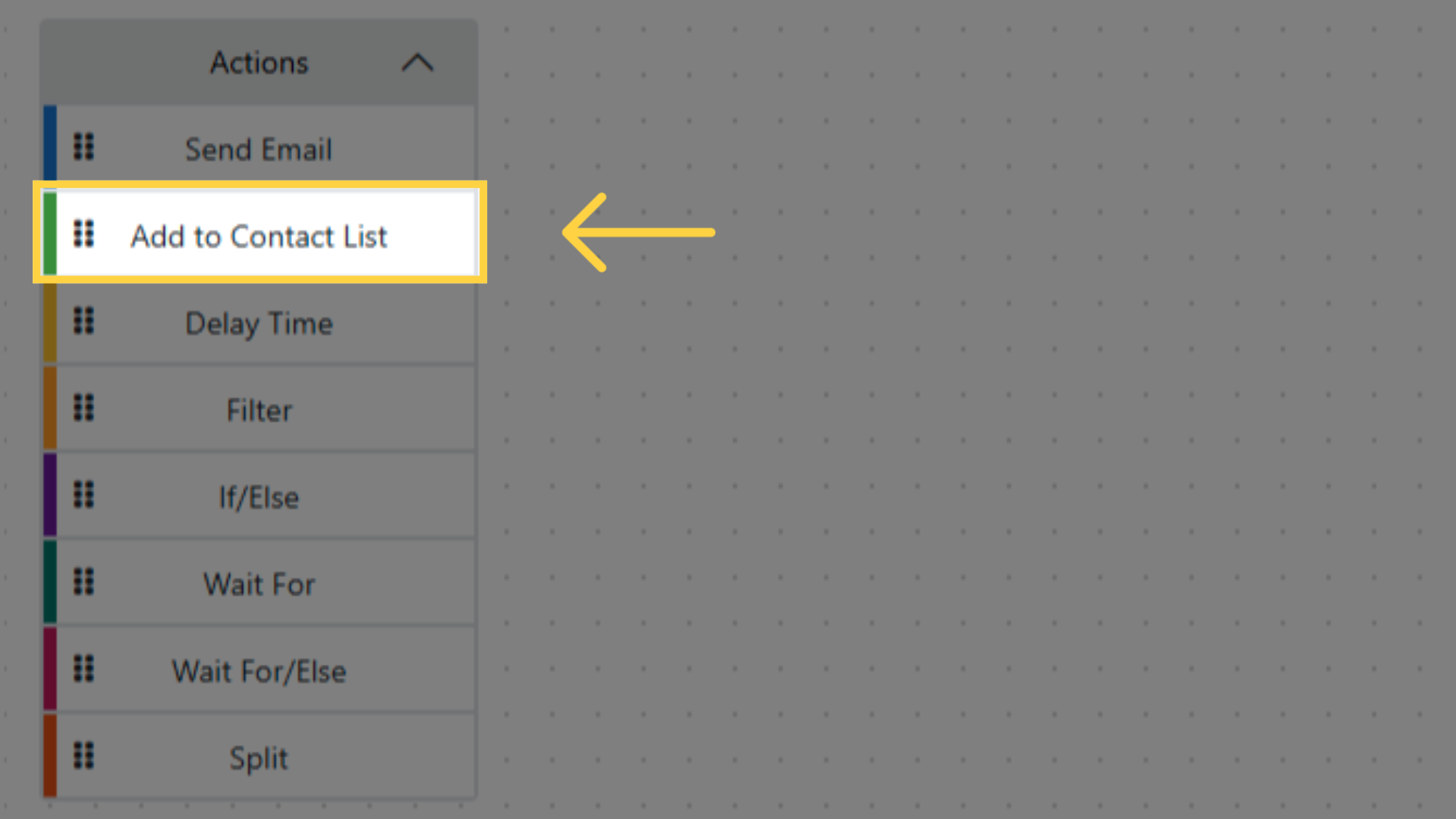 Available Actions: Add to Contact List