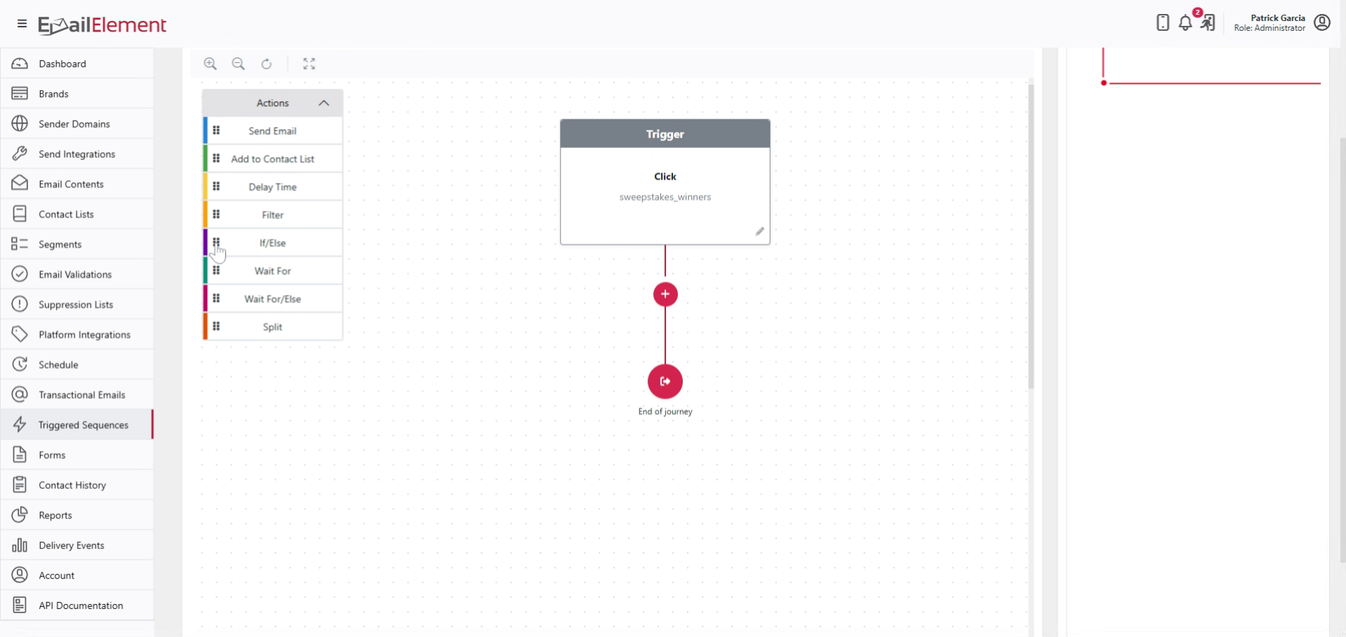 Drag And Drop to Add Action
