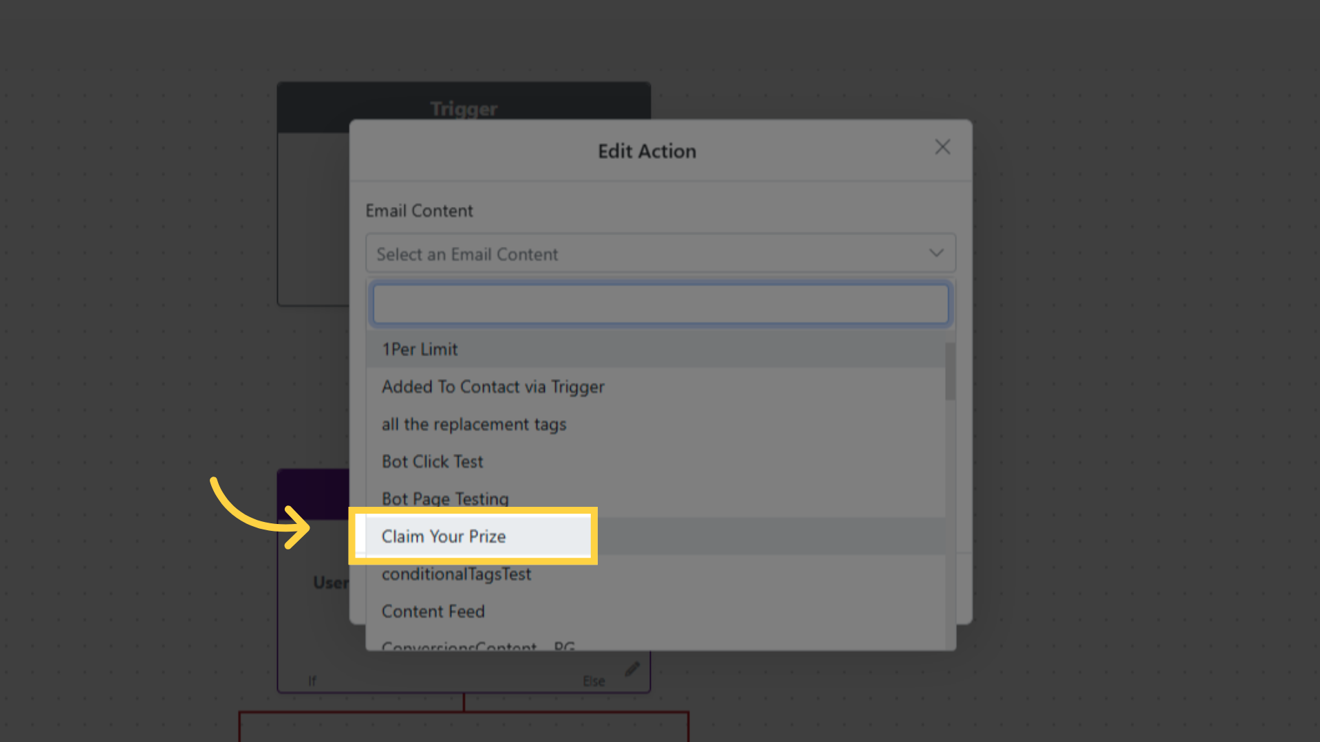 Choose An Email Content