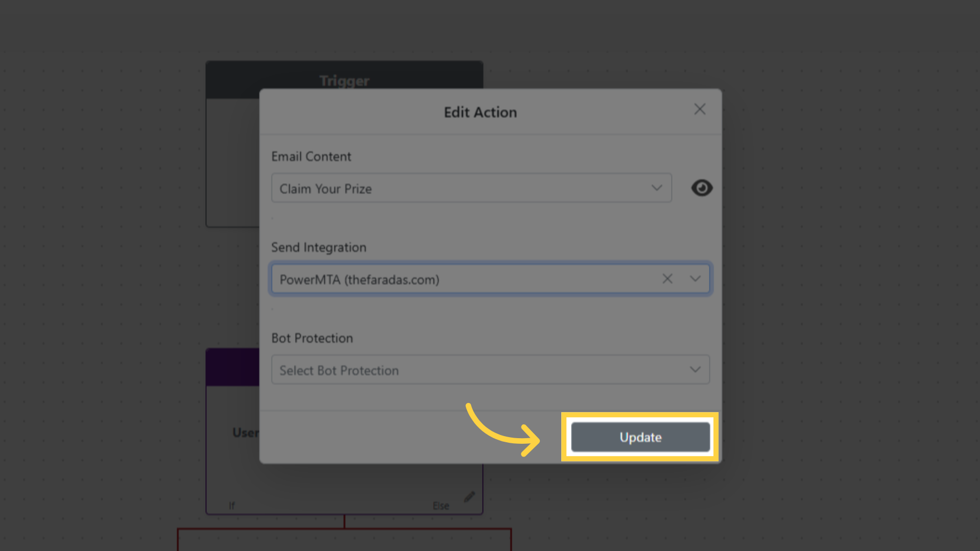 Save 'Send Email' Action
