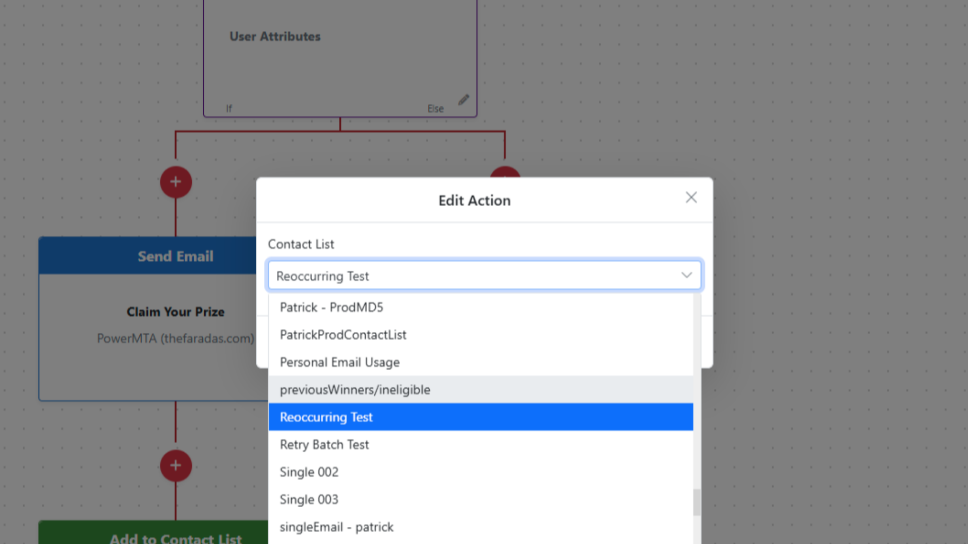 Add Another 'Add To Contact List' Action