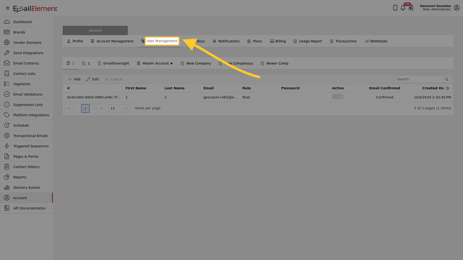 User Management 01 User List
