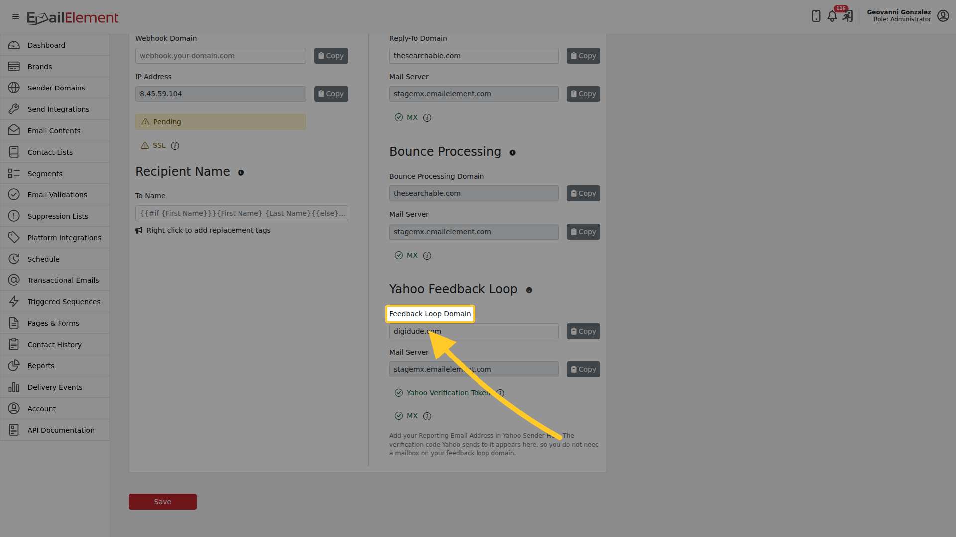 Yahoo Feedback Loop